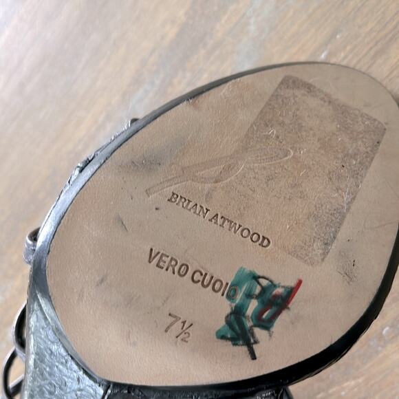 Brian Atwood Pumps Marseille Gladiator Metal Heels Sandals Shoes 7.5- 38 - Picture 5 of 14